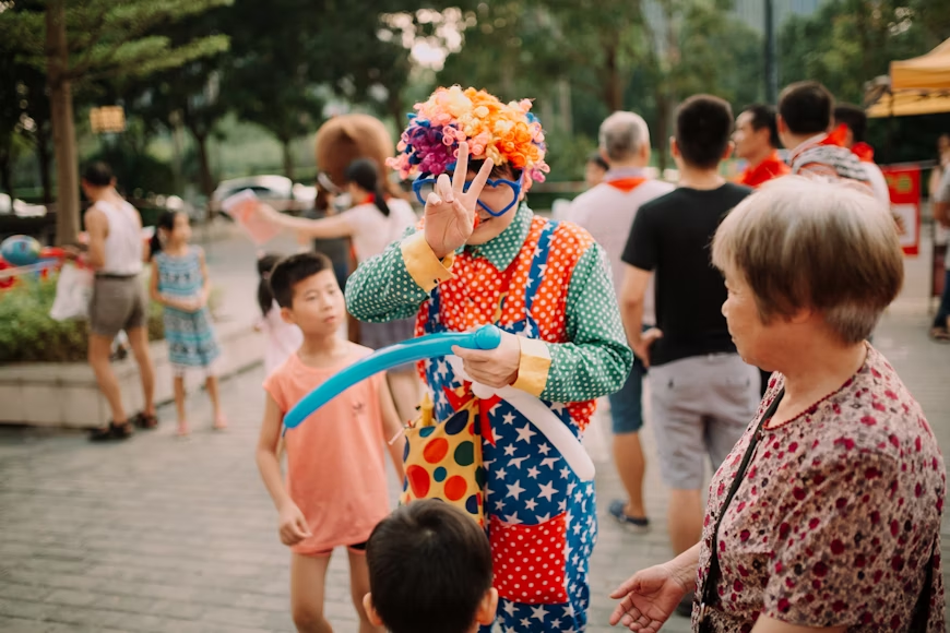 High school actors practicing discipline during theater work